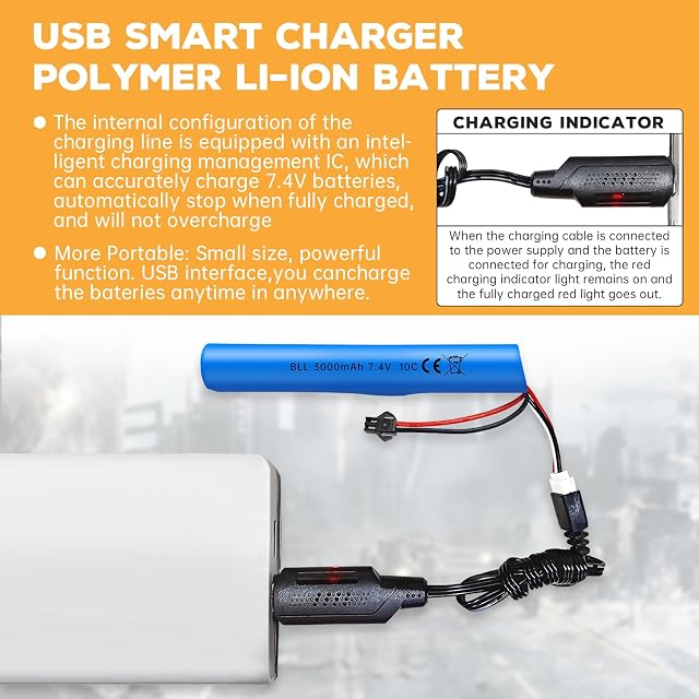 Foto 4 de 7 de ZYGY 1PCS 7.4V 10C 3000mAh Batería + Enchufe SM