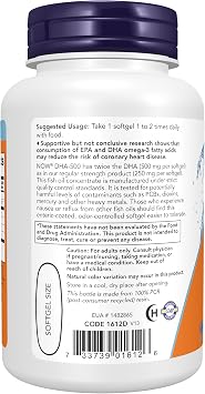 NOW Supplements, DHA-500 with 250 EPA, Molecularly Distilled, 90 Softgels