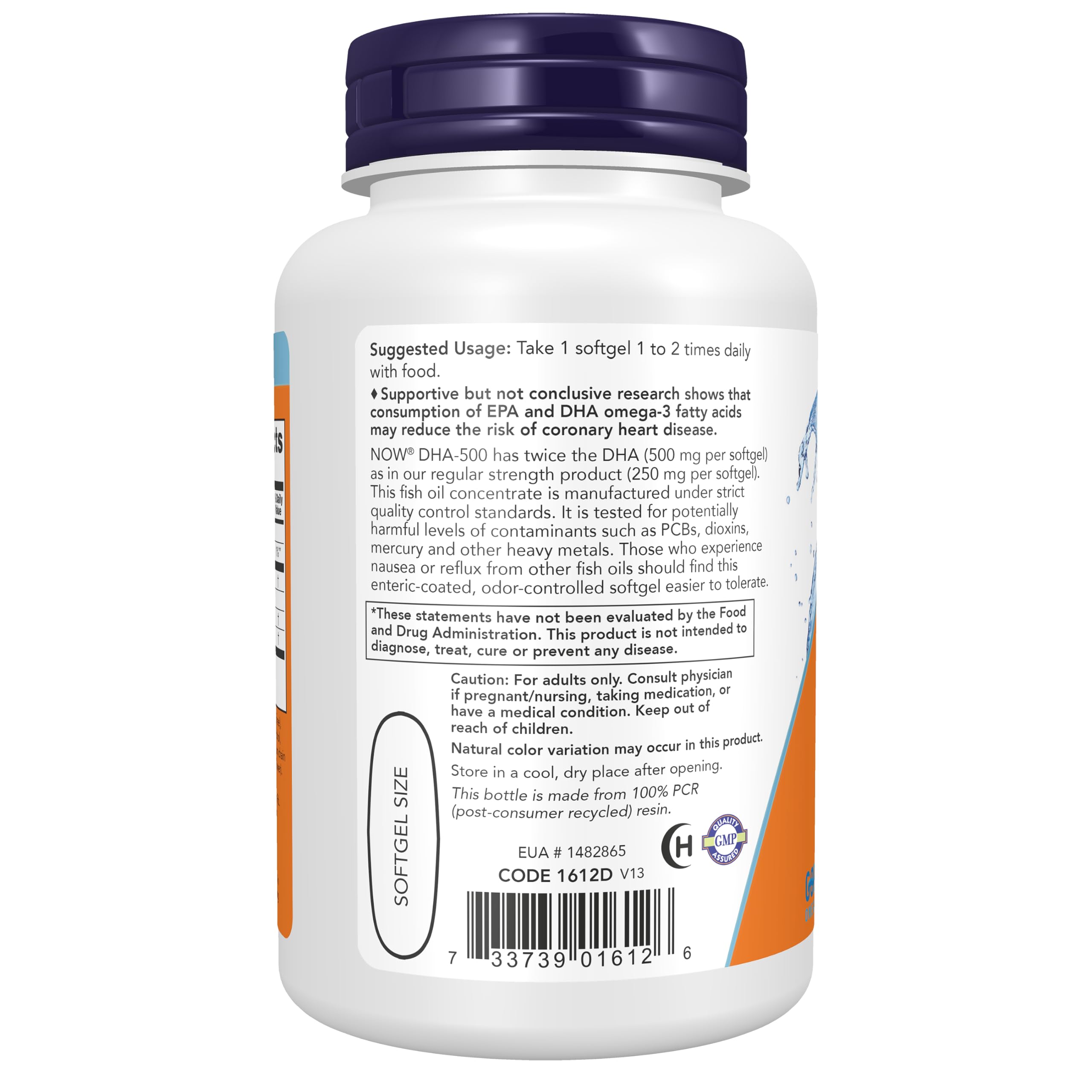 NOW Supplements, DHA-500 with 250 EPA, Molecularly Distilled, 90 Softgels — Amazon image 3