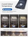 Hamsa Under Cabinet Ultra-Thin Lights, 3 LED Under Cabinet Lighting USB Rechargeable Closet Light,Hill Effect Under Counter for Kitchen Wardrobe Stairs Bedroom (White) (Black) gallery image