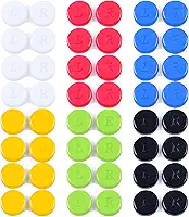 ELCOHO 24 Pacotes De Estojos Para Lentes De Contato, Caixa De Suporte Para Lentes De Contato, Recipiente Para Lentes De Contato Para Olhos Esquerdo/Direito, 6 Cores
