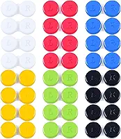 ELCOHO 24 Pacotes De Estojos Para Lentes De Contato, Caixa De Suporte Para Lentes De Contato, Recipiente Para Lentes De Contato Para Olhos Esquerdo/Direito, 6 Cores