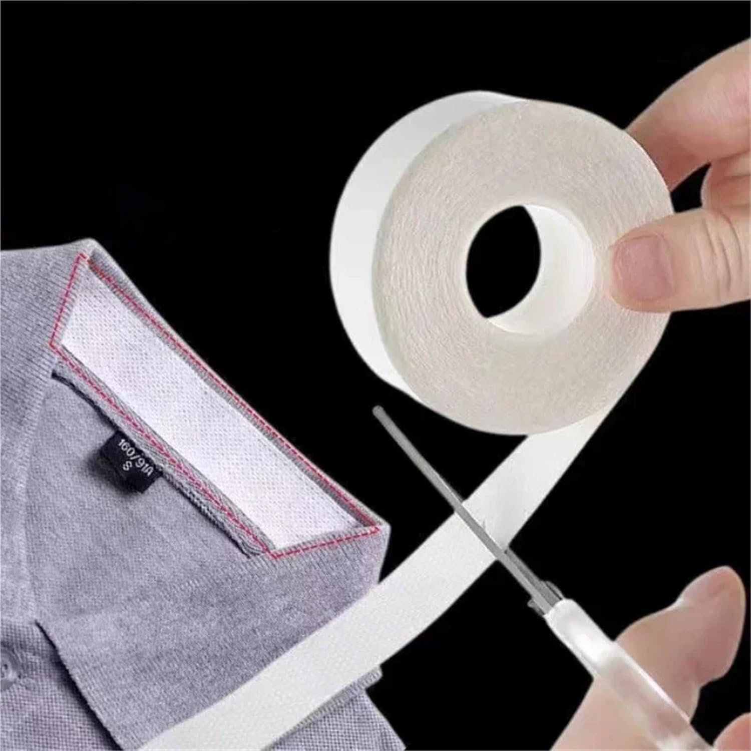 Collar Protectors For Shirts 6rolls Hat Shirt Collar Anti-dirty Grime Protector Fixing Sticker Self-adhesive Disposable Tape Rolled