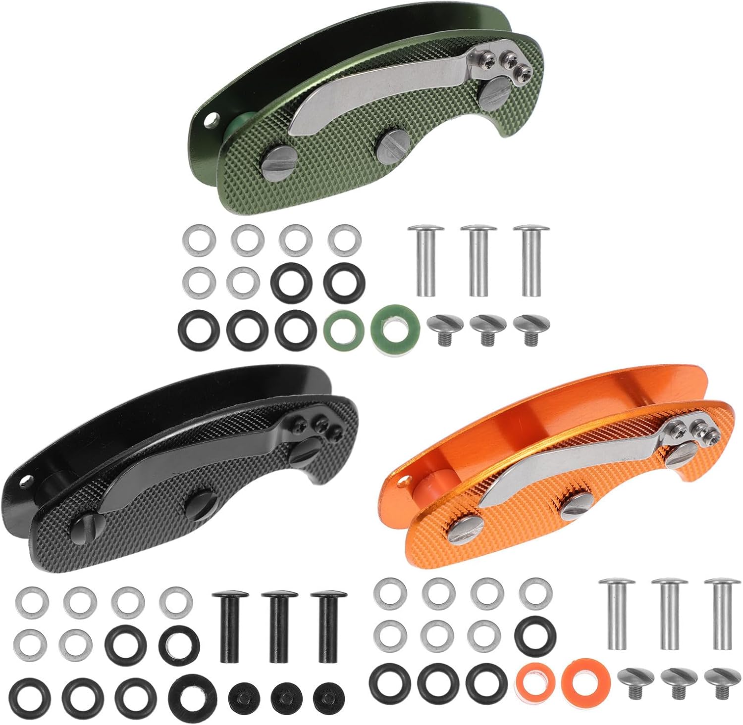 Abaodam 3 Sets Outdoor Single Open Aluminum Alloy Key Holder Clip for Keys