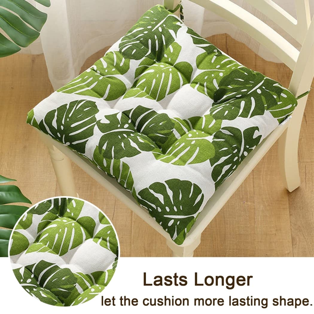 YOUNGC Lot de 4 Coussins de Chaise de Jardin carrés, Coussins de siège antidérapants Ultra épais, Coussins de Chaise Respirants pour chaises de Bureau, Cuisine, F, 17,7 x 17,7 po