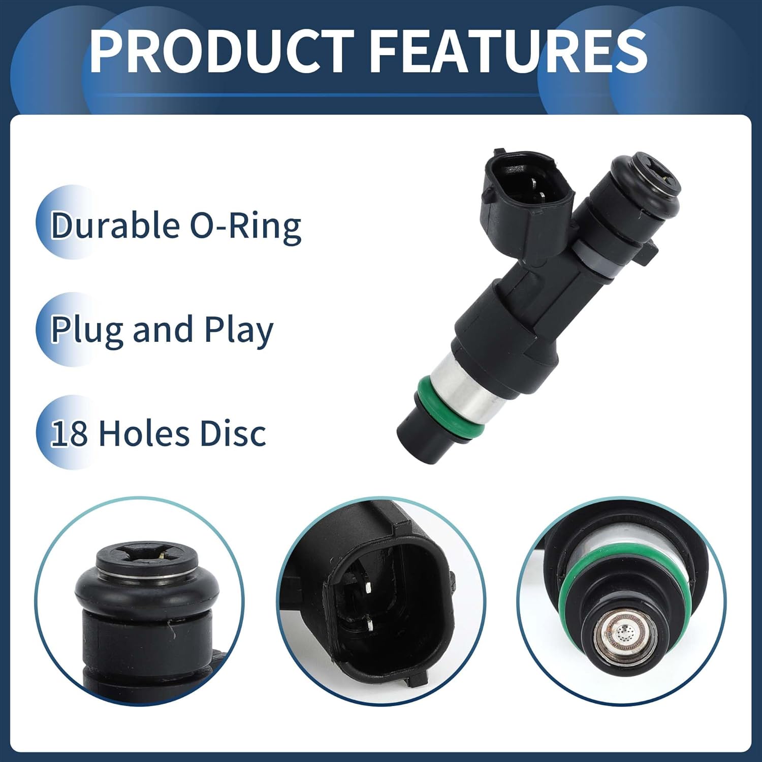 Fuel Injector, Engine Fuel Injection Nozzle No.16600-9HP0A for Nissan Rogue 2015-2018 2.5L for Nissan Altima Base 2014-2018 2.5L Black, 1 Pc