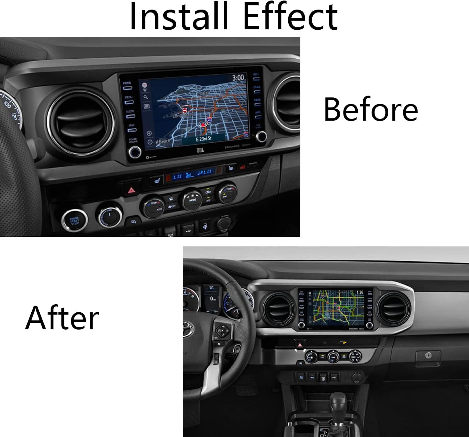 Lanyun Compatible with Toyota Tacoma AC Vent Ring Outer Trim Decoration Covers fit 2016-2022 Tacoma ac Outlet Vent Accessories Black 4pic/Set