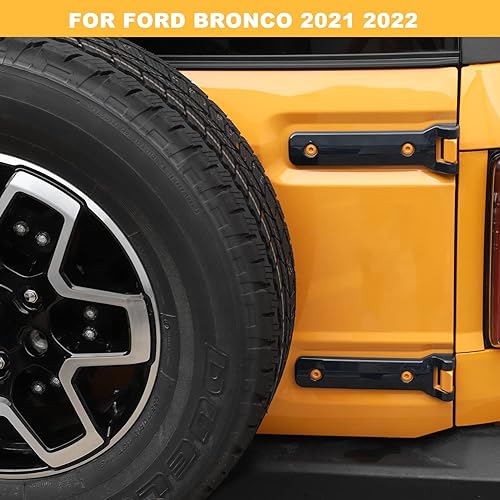 Miniatura 7 de Cubierta de bisagra para puerta trasera Bronco, accesorios exteriores negros para Ford Bronco 2021 2022 2023 Up (no para deporte), 2 unidades Negro