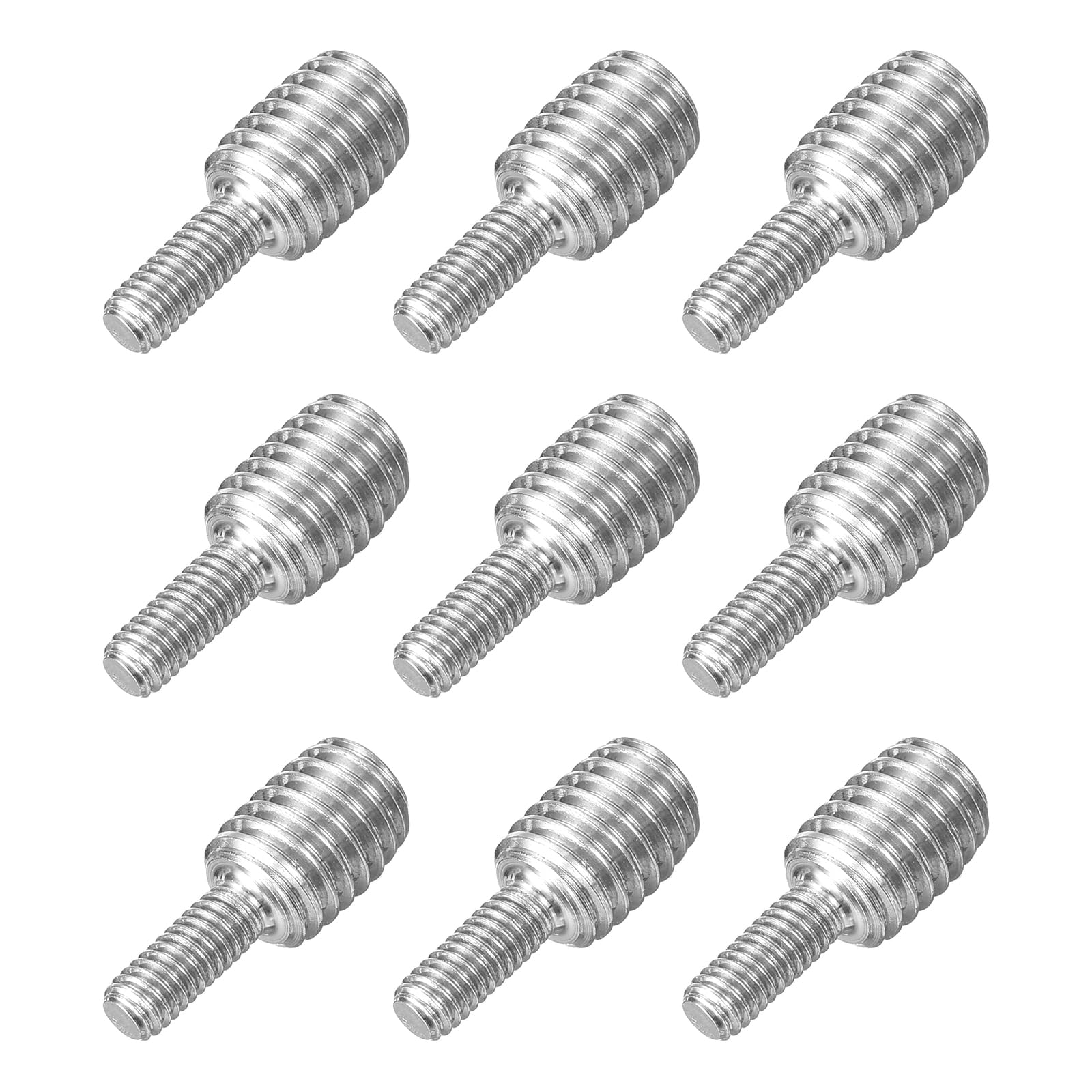 sourcing map Double End Threaded Stud Screw Bolt M4x10mm to M8x10mm 9Pcs