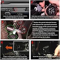 Vista 4 de Extensión de arnés de cableado de remolque de 7 pines 56070, con conectores para caja de camión lateral del vehículo, kit de arnés de cableado