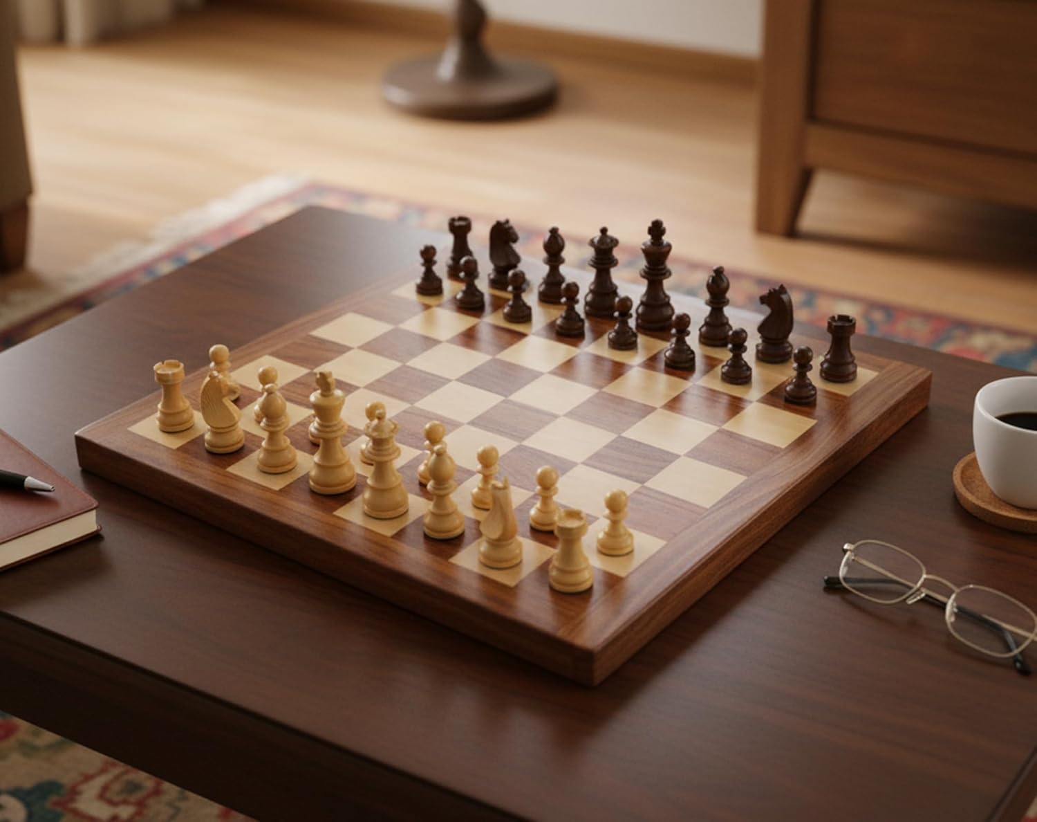 StonKraft 16"(Wood) Non-Folding Professional Tournament Collectible Rosewood Chess Game Board Set + Wood Crafted Pieces (Delivered Within 7 Days)