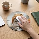 TrendzyKart Non-Slip Mouse Pad Large Size | Extended Smooth Surface for Precision Control | Anti-Slip Rubber Base | Ideal for Office Work & Gaming (Round, Adorable Cat) gallery image
