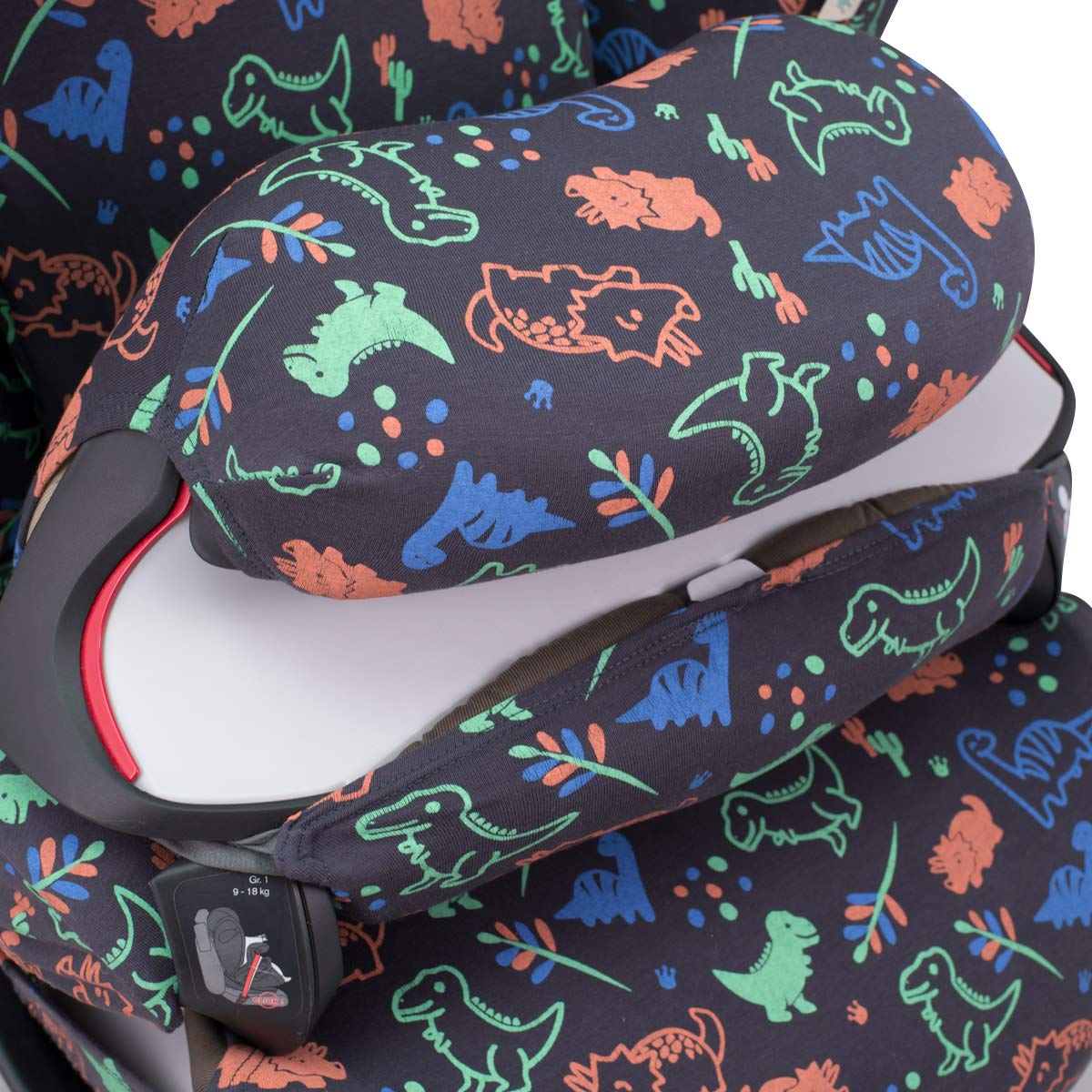 Housse Lavable Siège Housse Siège Auto JYOKO Kids - Coton Biologique - Compatible Cybex Pallas M-S/B-Fix - Motif Happy Dino Housse JYOKO Happy Dino