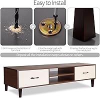 Vista 3 de TURSTIN Juego de 8 patas cuadradas de madera maciza de 8 pulgadas para sofá, patas de repuesto para sofá, patas de muebles de mediados de siglo