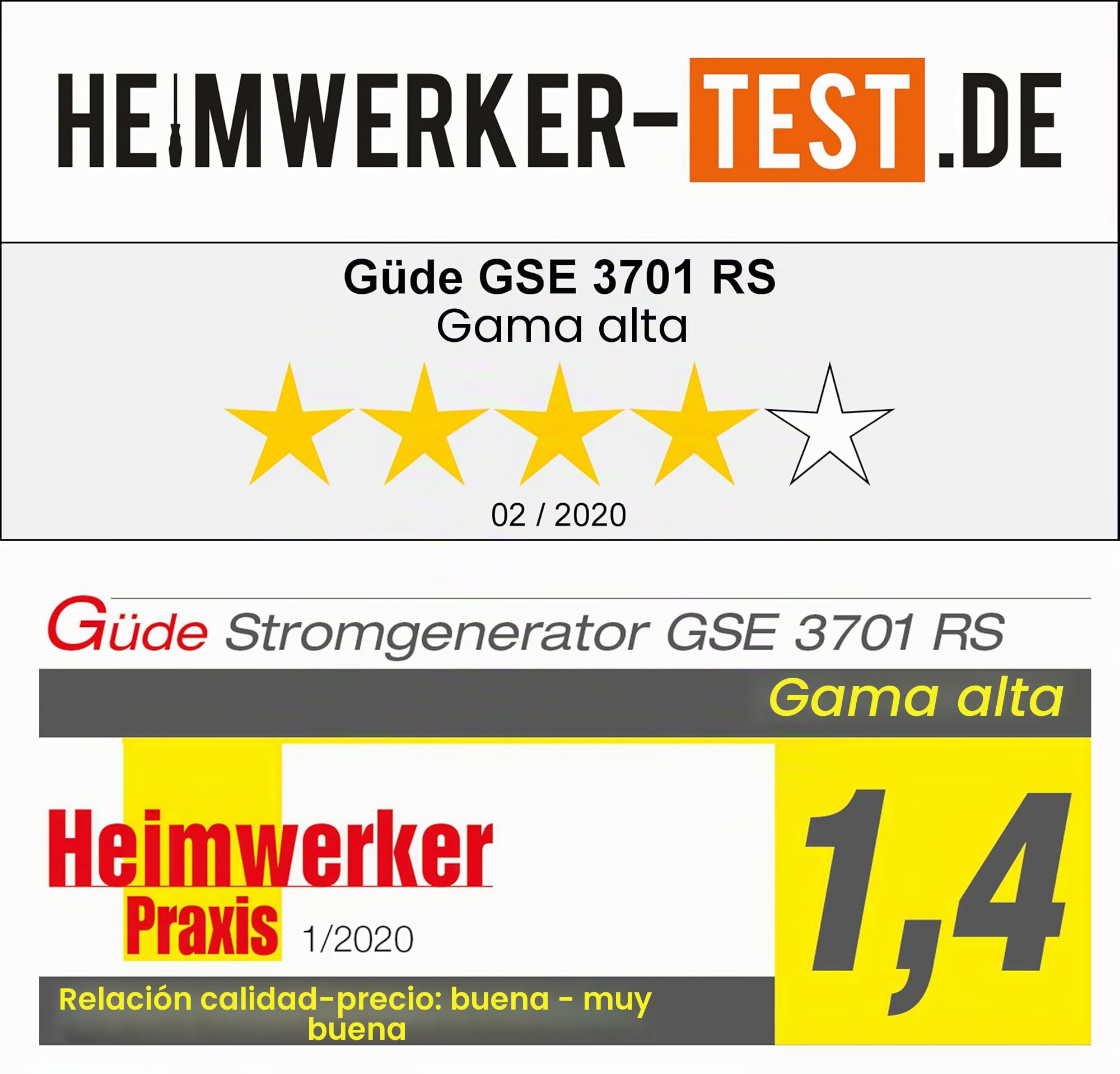 Güde Generador de corriente de gasolina GSE 3701 RS, Generadores Electricos