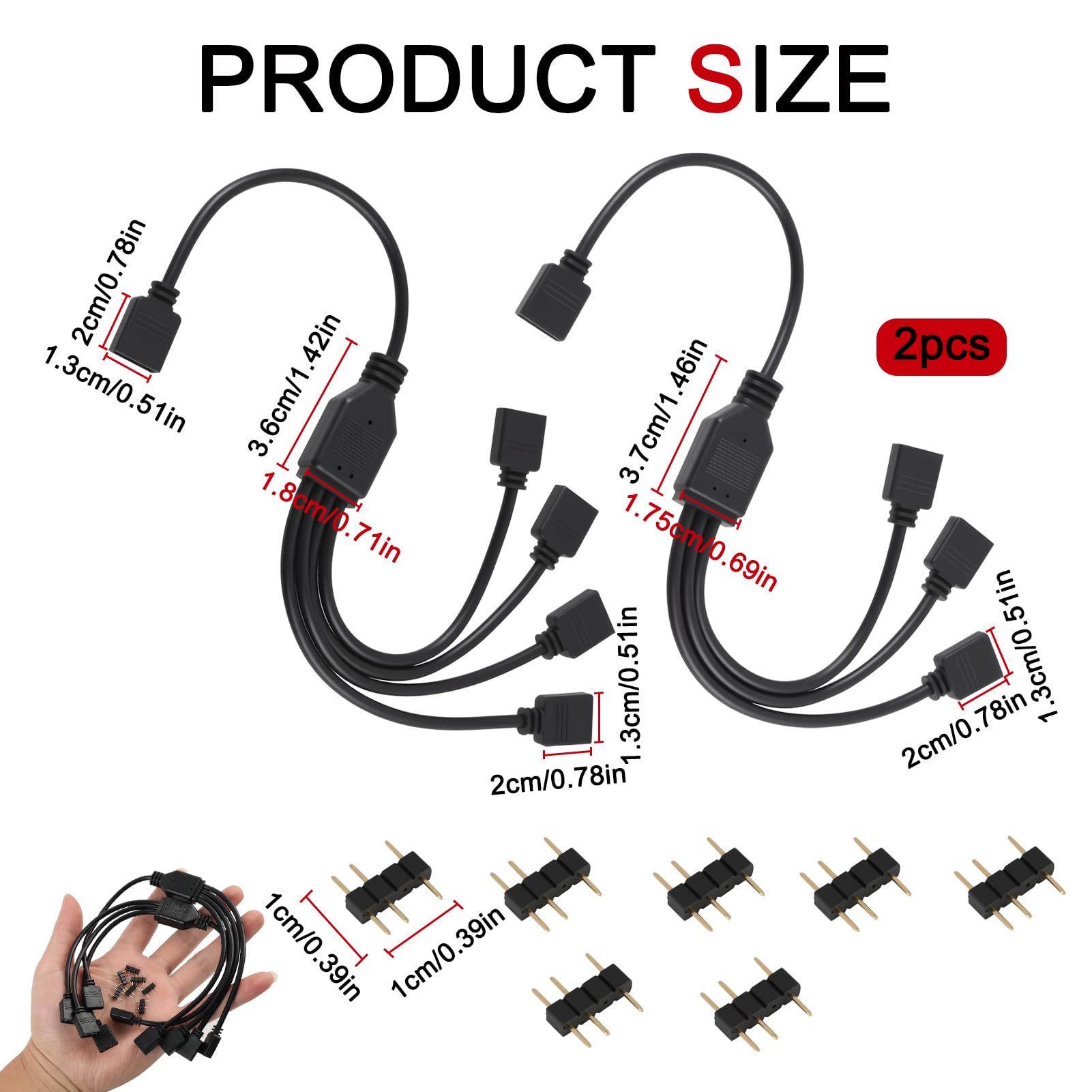 Câble Répartiteur ARGB 5V 3 Broches 1 vers 3 Ports 30 cm pour Ventilateur PC