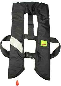 Top Safety Adult Life Jacket with Whistle - Manual Version Inflatable Lifejacket Life Vest Preserver PFD for Boating Fishing Sailing Kayaking Surfing Paddling Swimming - Adjustable Life Saving Vest