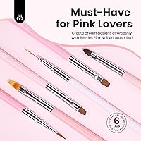 Vista 19 de Beetles - Juego de 6 pinceles de gel para arte de uñas, diseño de esmalte de gel, herramientas de pintura con pincel plano, pincel ovalado, pincel