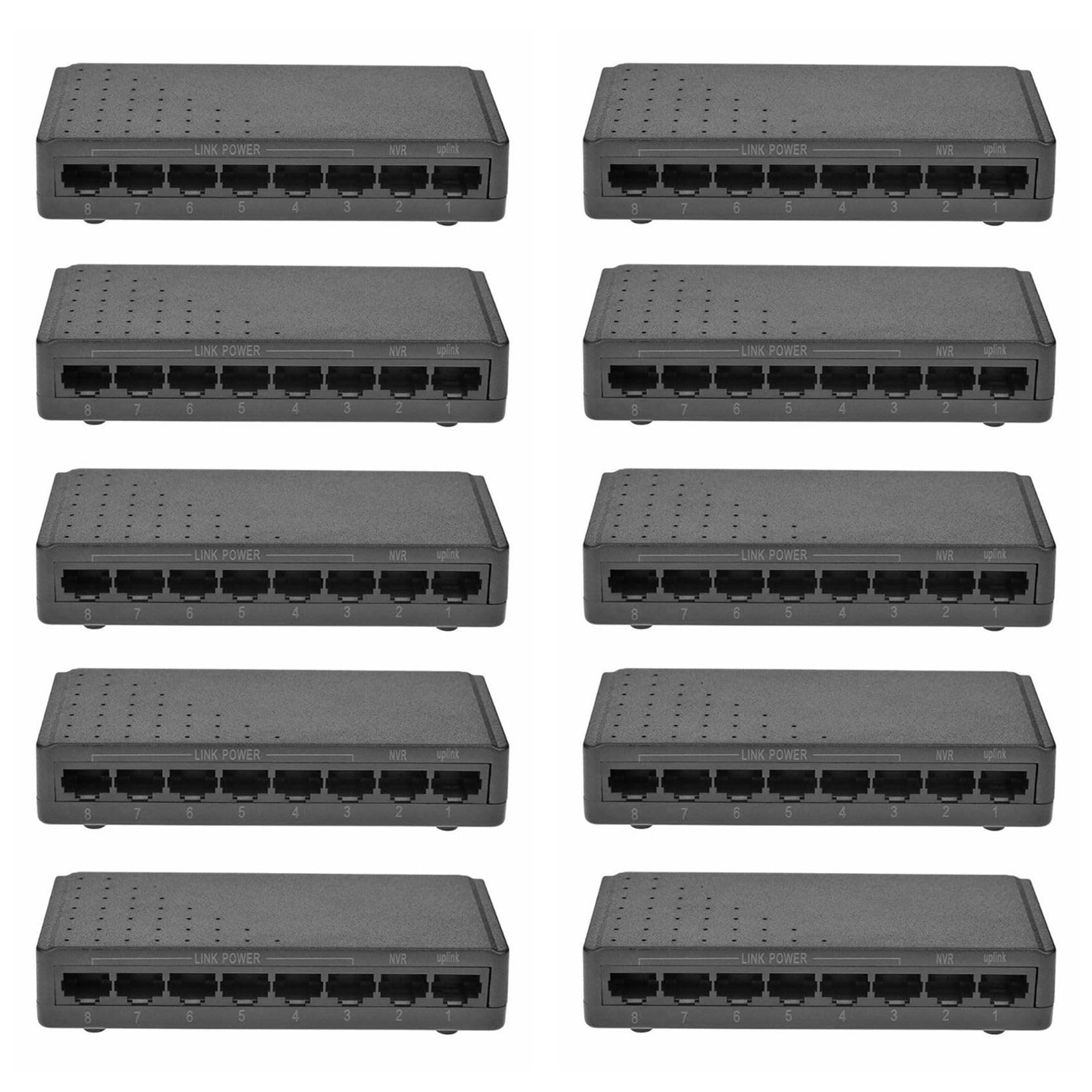 10X 8 Porte 6 + 2 Switch Poe Iniettore Power al RJ45 di Rete della Famiglia Ethernet 10/100M per Telecamere Adattatore di Alimentazione