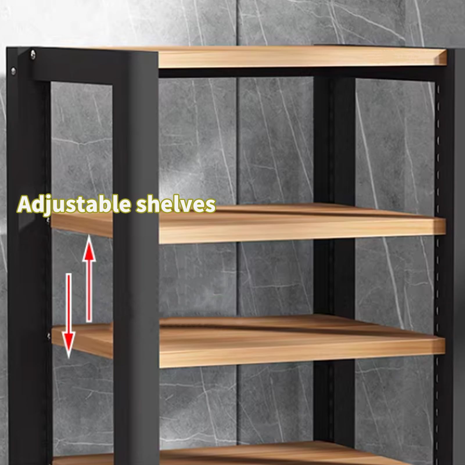 Rack audio HiFi, supporto per componenti stereo a 2/3/4/5 livelli, mobiletto in legno regolabile per casa/ufficio (rosso, 100 cm)