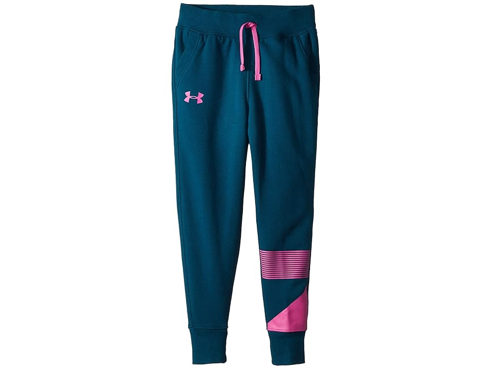 

Under Armour Kids Rival Jogger (Big Kids) (Techno Teal/Fluo Fuchsia) Girl's Casual Pants, Blue