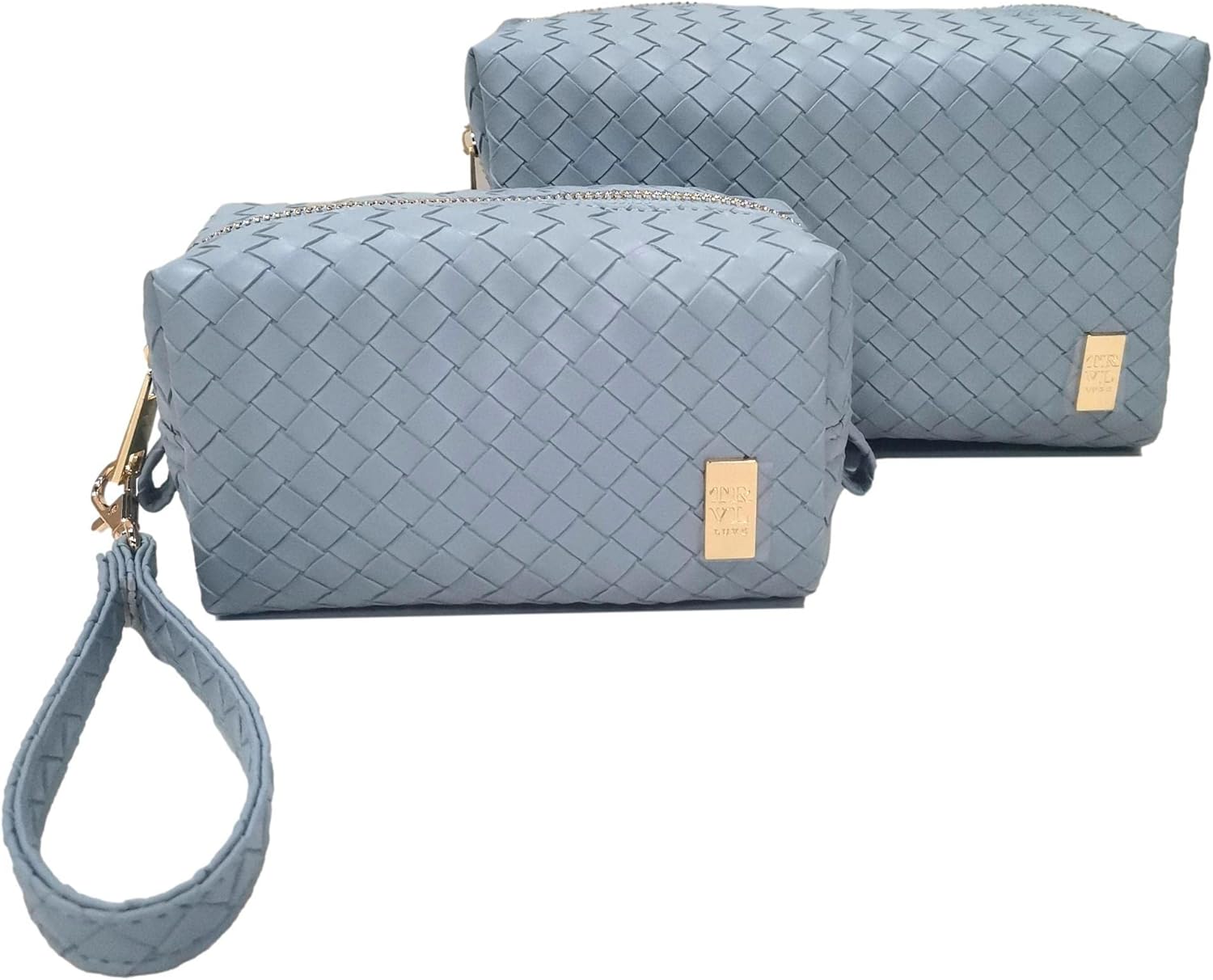 Luxe Duo Dome Cosmetic Set - Woven Collection - Bleu2