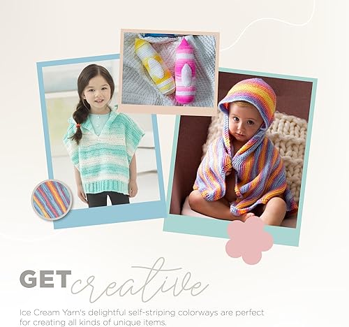 Miniatura 5 de Lion Brand Yarn Ice Cream - Ovillo de lana para bebé, color café multicolor (1 madeja)