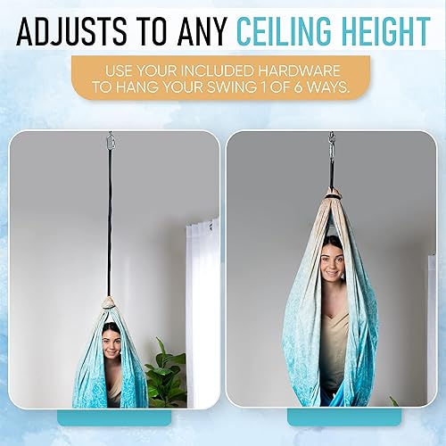 Miniatura 6 de Friendly Cuddle Columpio sensorial de interior para niños o al aire libre  Doble capa y giro de 360, hamaca de terapia de compresión calmante para