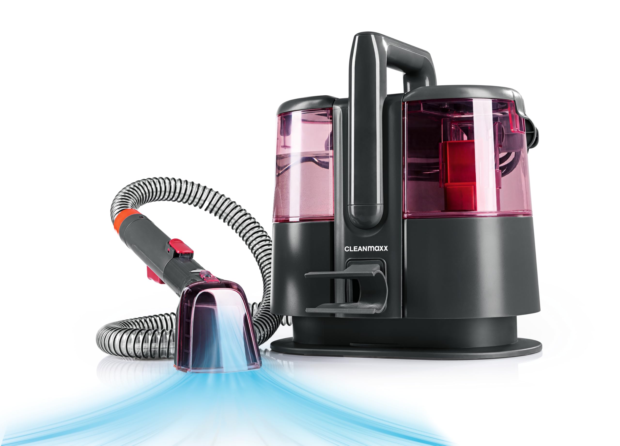 CLEANmaxx Pro Power Polsterreiniger Gerät 600W Rot | leistungsstarker Waschsauger mit Dual-Tank & Selbstreinigung | ideal für Sofa Auto Teppich Polster | starke Fleckenentfernung