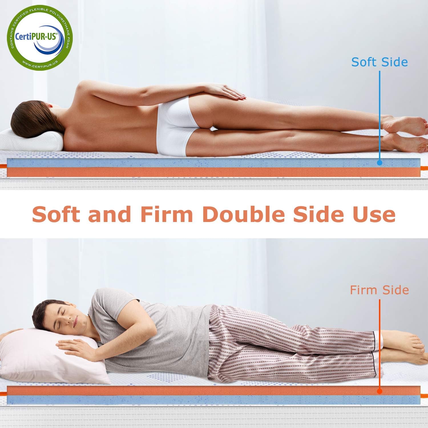 New Product Maxzzz 3 Inch Gel Infused Memory Foam Mattress Topper, Cool Foam Toppers for Bed with Removable Cover, Ventilated Designed & CertiPUR-US Certified Foam Bed Topper, King ❤ Crazy Deals Maxzzz 3 Inch Gel Infused Memory Foam Mattress Topper, Cool Foam Toppers for Bed with Removable Cover, Ventilated Designed & CertiPUR-US Certified Foam Bed Topper, King