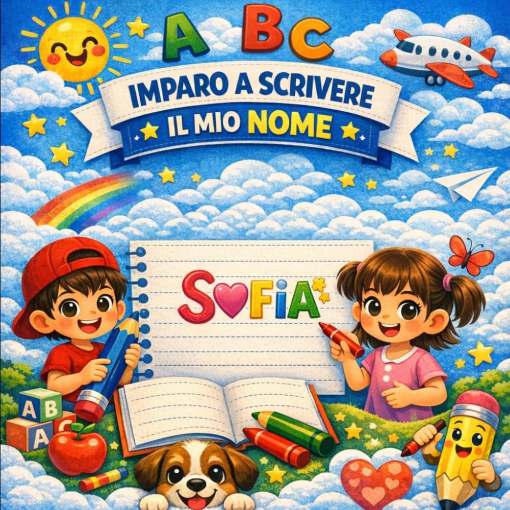 Sofia — Il mio libro per imparare a scrivere il mio nome: Pregrafismo e scrittura per bambini 3-6 anni | Traccia le lettere del tuo nome | Regalo personalizzato
