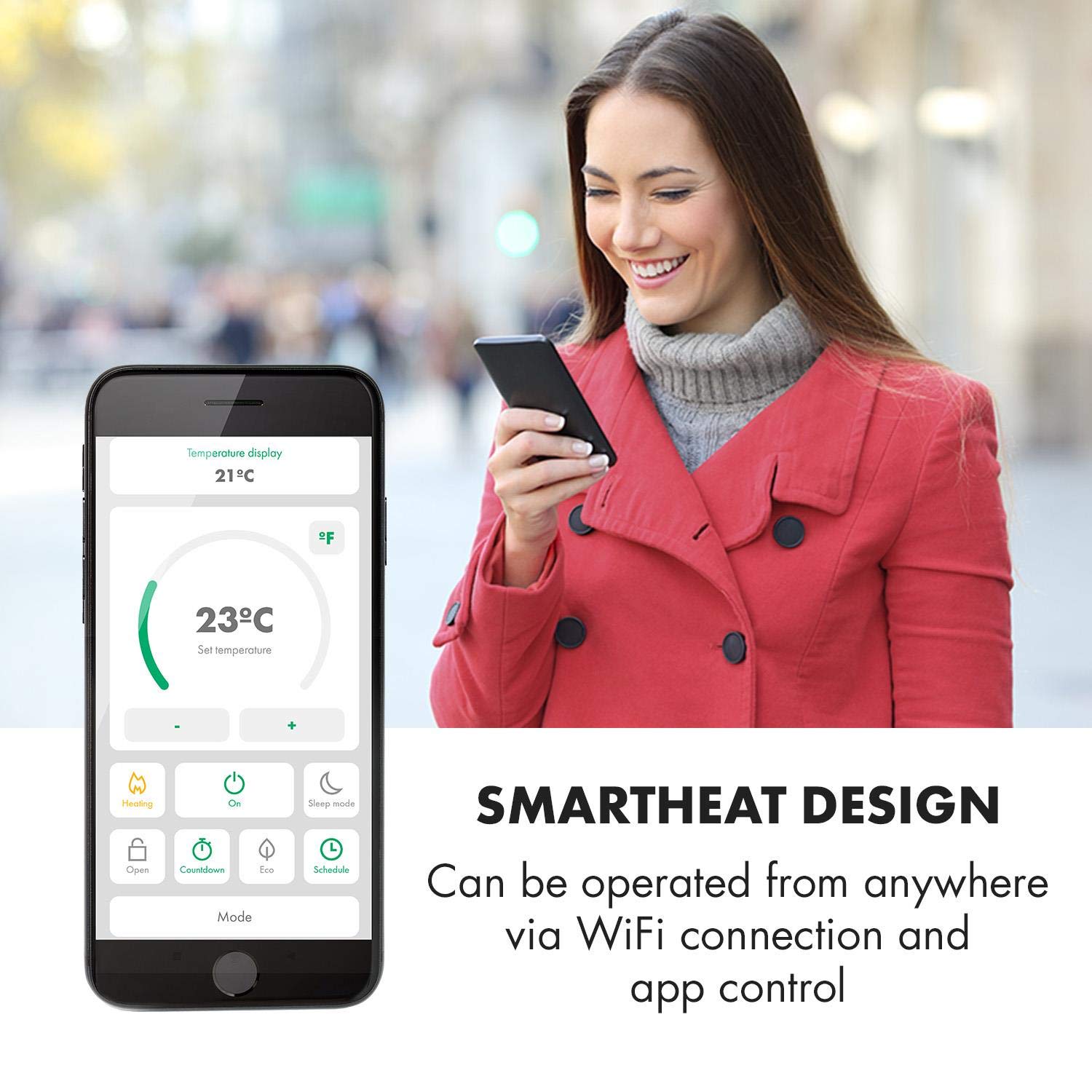 Klarstein Bornholm Smart - Calefactor de convección, Blanco