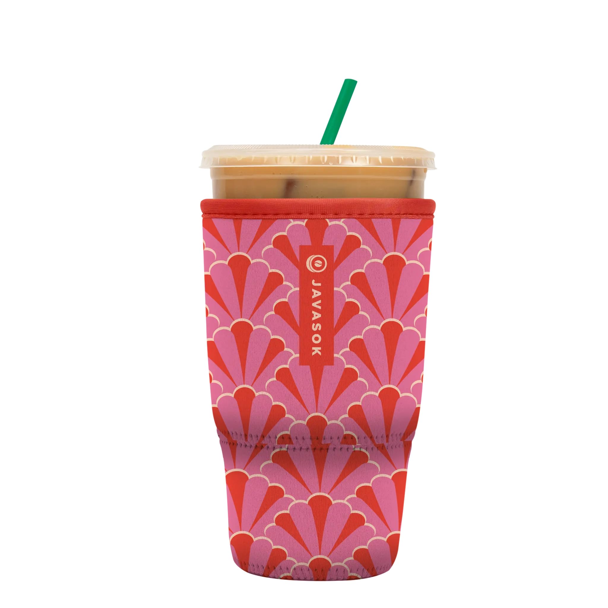 Sok It JavaSok Iced Coffee &amp; Cold Soda Insulated Neoprene Cup Sleeve (Pink Gatsby, Large: 30-32oz)
