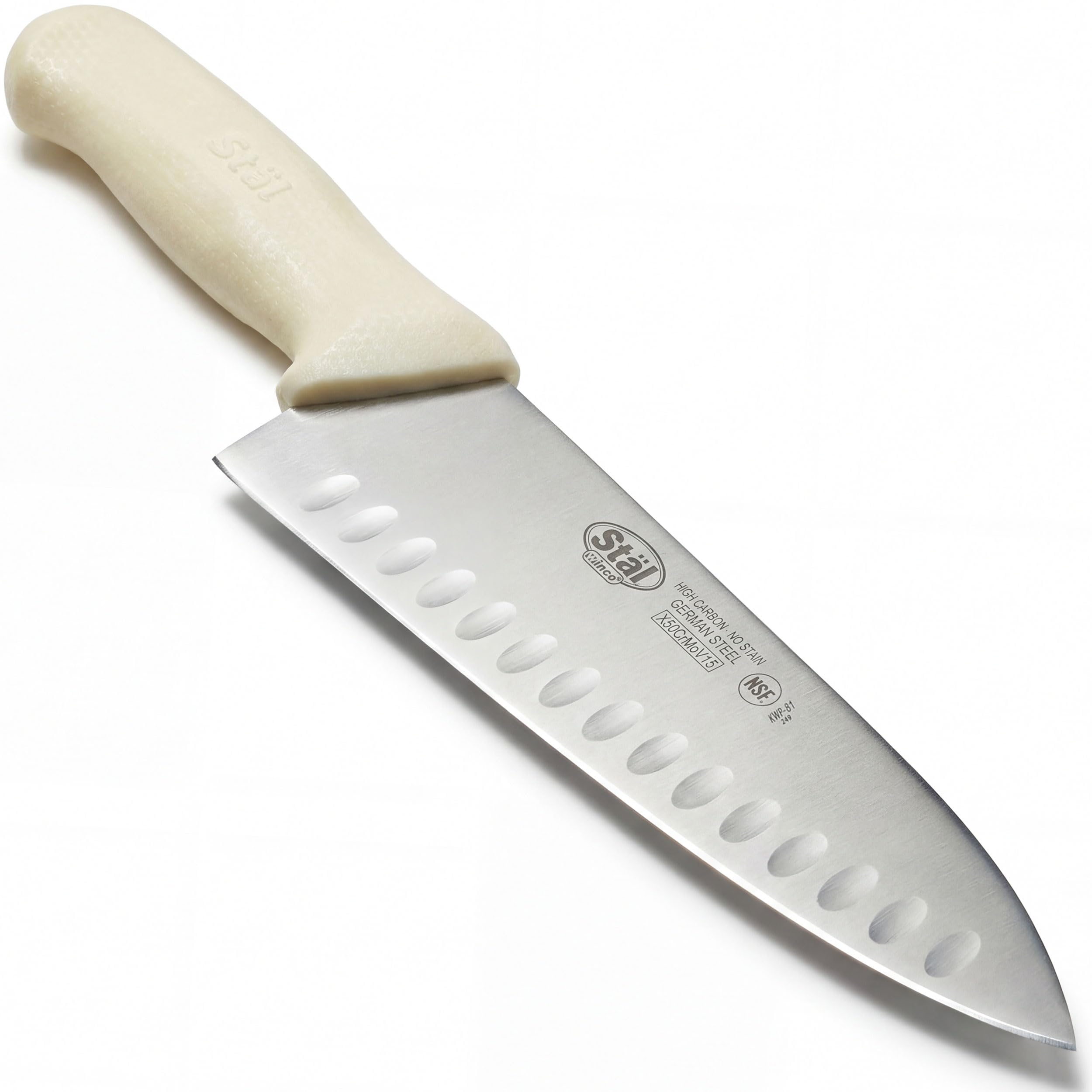 Winco 8" White Hollow Ground Chef's Knife