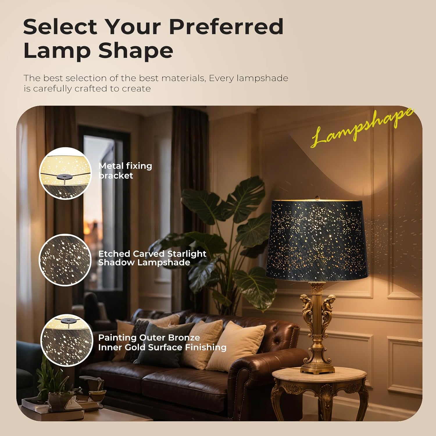 Large lampshade, drum lamp shades,desk lamp shade, and floor lamp shade are 12 "Top x 14" Bottom x 10 "Hight, used for bedrooms, living rooms, and college dorm room