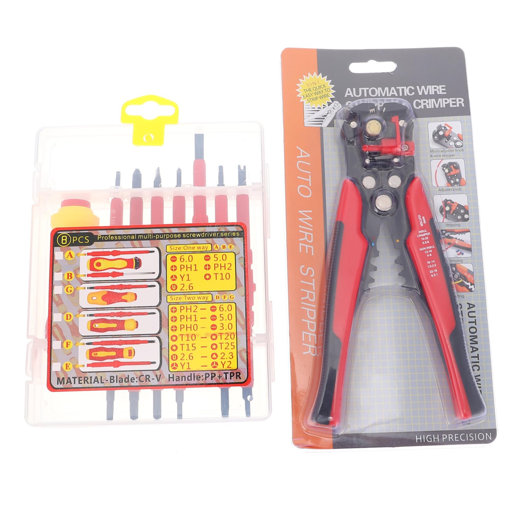OSALADI 178 Cacciavite Set di Cacciaviti Isolati Professionali Impugnatura Ergonomica e Acciaio Legato, Kit Multifunzione per Elettricisti e Operai Colore Casuale