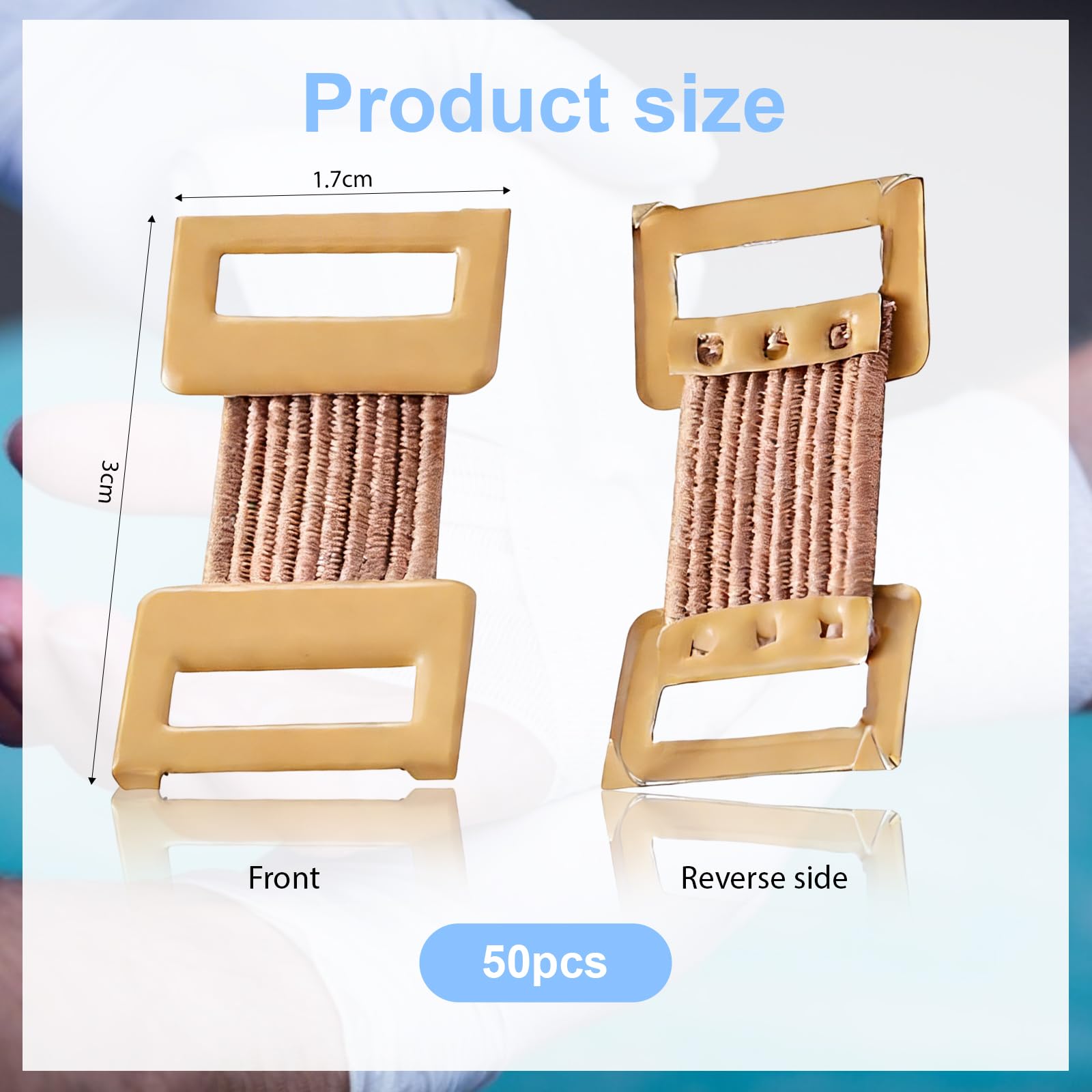 50 Piezas Unidades Clips Elásticos de Metal para Vendajes Extensibles Sujetadores para Vendas de Gasa y Diferentes Tipos de Vendajes