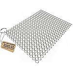 AMAGABELI GARDEN & HOME 8 x 8 316 Stainless Steel Cast Iron Cleaner Chainmail Scrubber for Cast Iron Pan Skillet Cleaner for Dishes Glass Pre-Seasoned Cast Iron Pot Seasoning Protection BG262