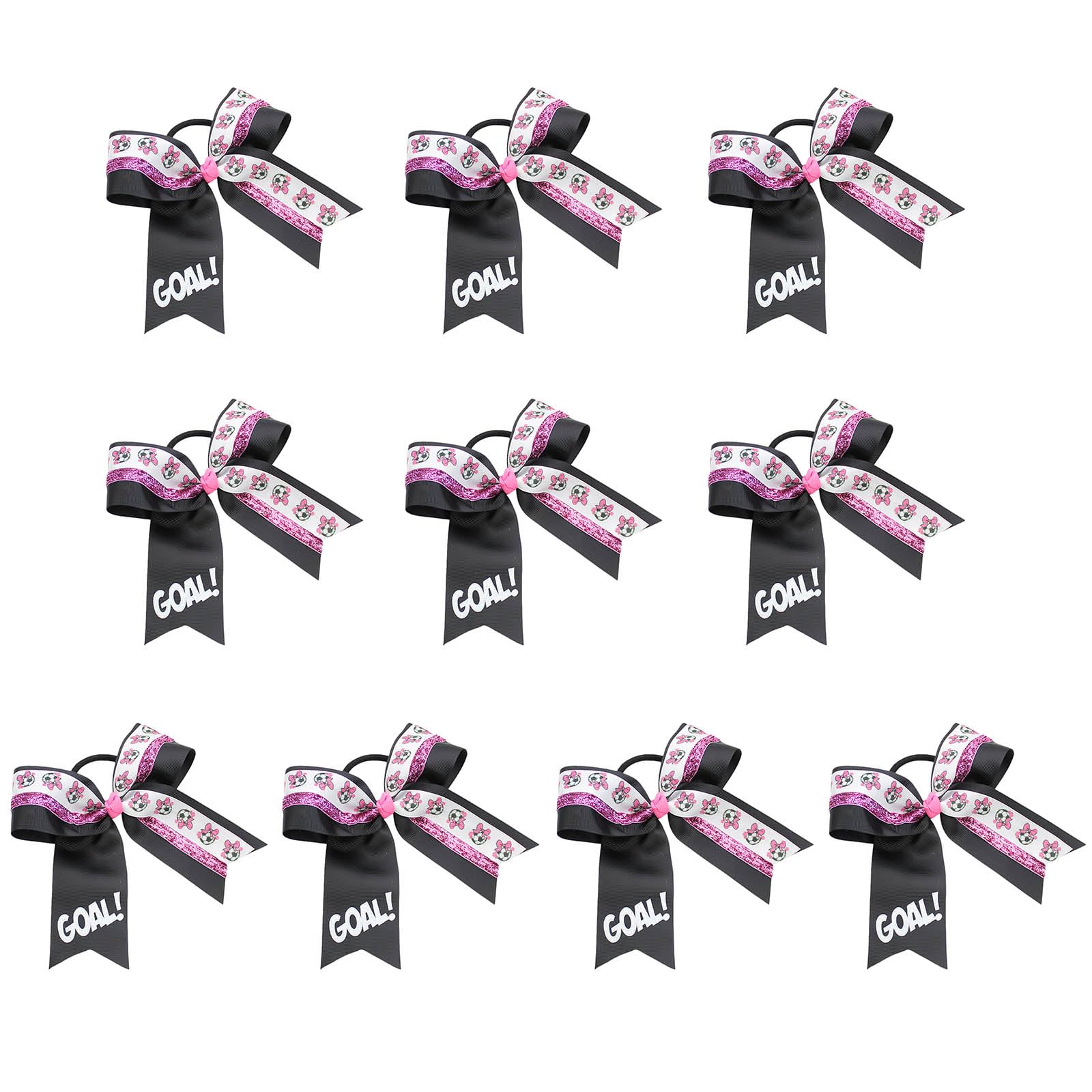 Sbshiouu A 10Pieces Soccer Fan Bowknots Sturdy Cloth Soccer Party Hair Ccessories Party Hair Ribbons For Pleasant Celebration Supporter Decorations