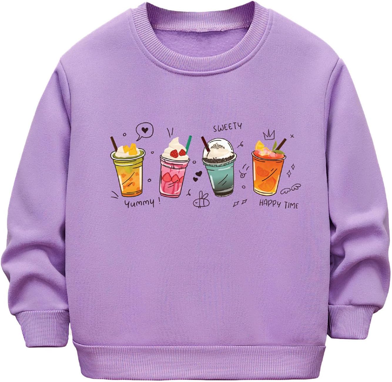 Generisch Mädchen und Jungen Herbst und Winter Langarm Plus Fleece Hoodie Halloween Kürbis Print Dick Warm Rundhals Kinderbekleidung