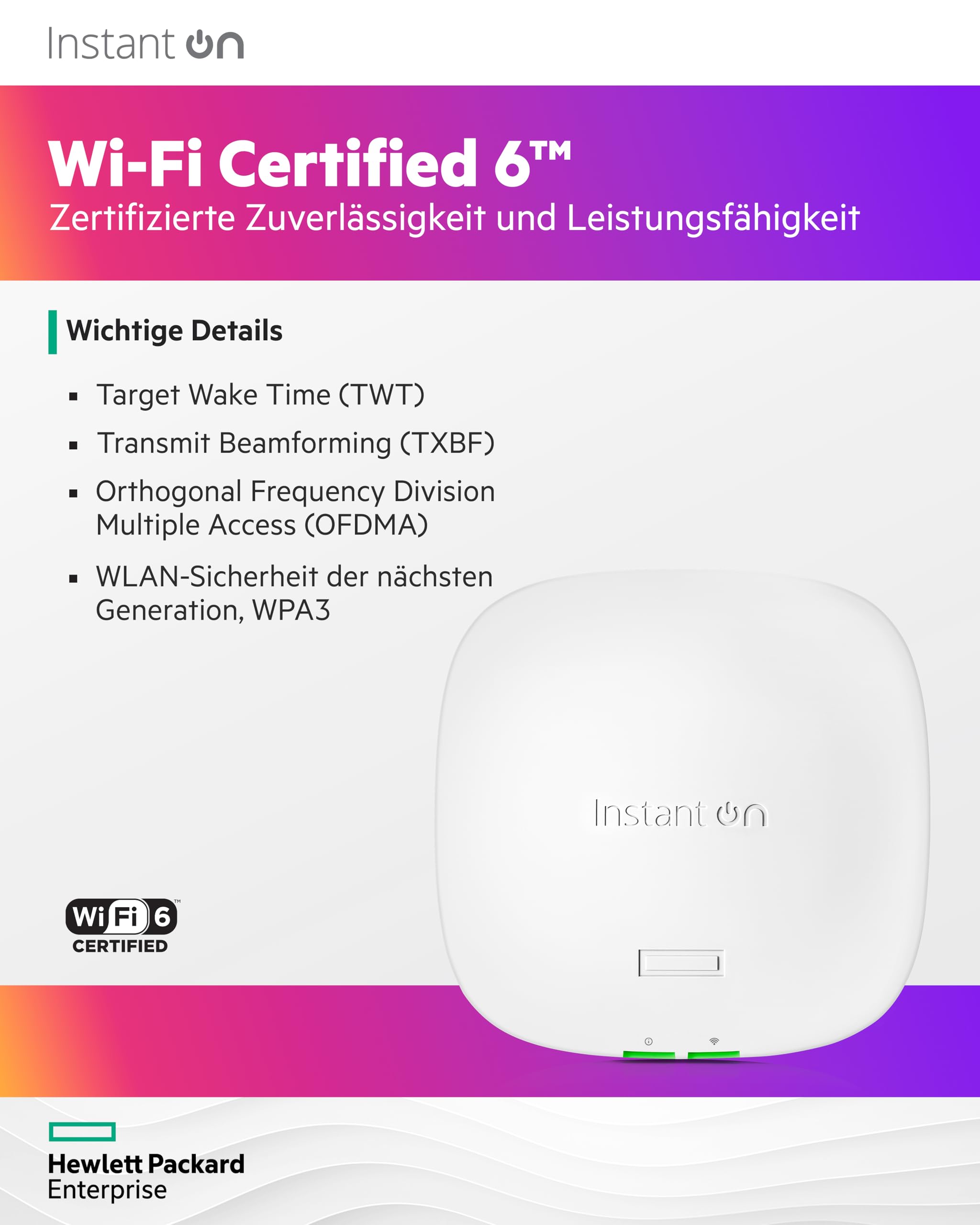 Hpe Instant On Ap21 1200 Mbit/s Bianco Supporto Power Over Ethernet [poe] (hpe Nw Ion Ap21 [eu] Ap Bundle)