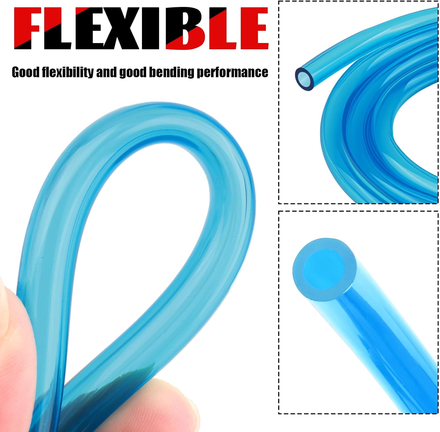 OD 8mm/ID 5mm Motorcycle Fuel Line Hose,Flexible Motorcycles Fuel Hose Line for Easy Fuels Delivery,Professional Gas Lines Hoses for ATV Small Engine as Motorcycle Accessories (Bule)