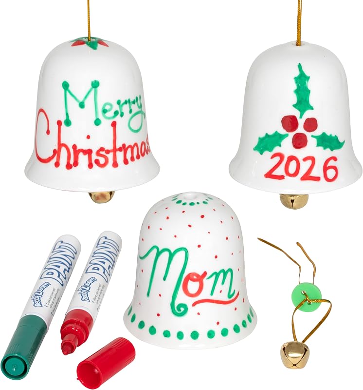 READY 2 LEARN Christmas Crafts, Design Your Own Porcelain Bells