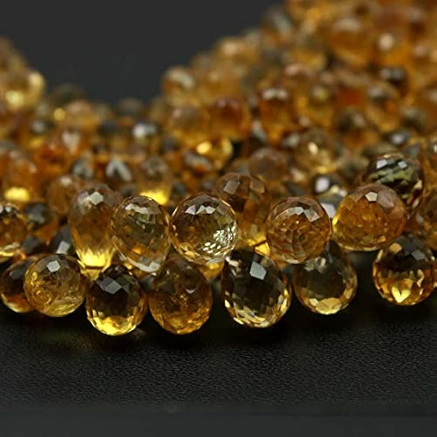Citrine Quartz Faceted Drops de qualité supérieure pour vos bijoux