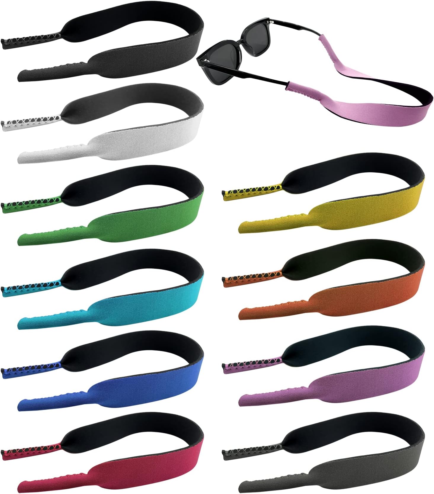 CKANDAY 10 Pack Floating Sunglass Straps, 10 Colors Floating Eyewear