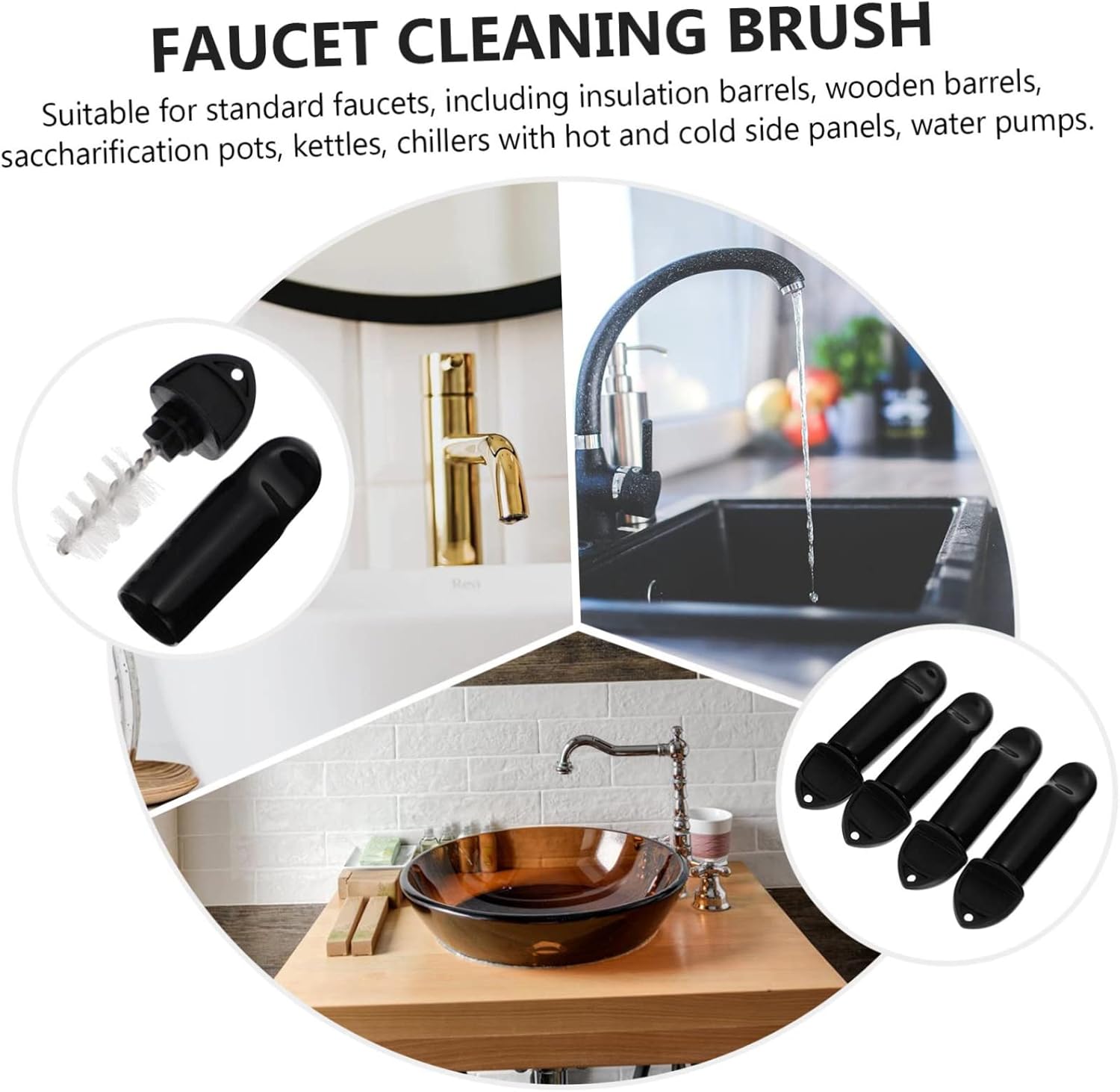 1set Beer Tap Dust Cover Beer Faucet Brush Cleaning Tools for Drinkers