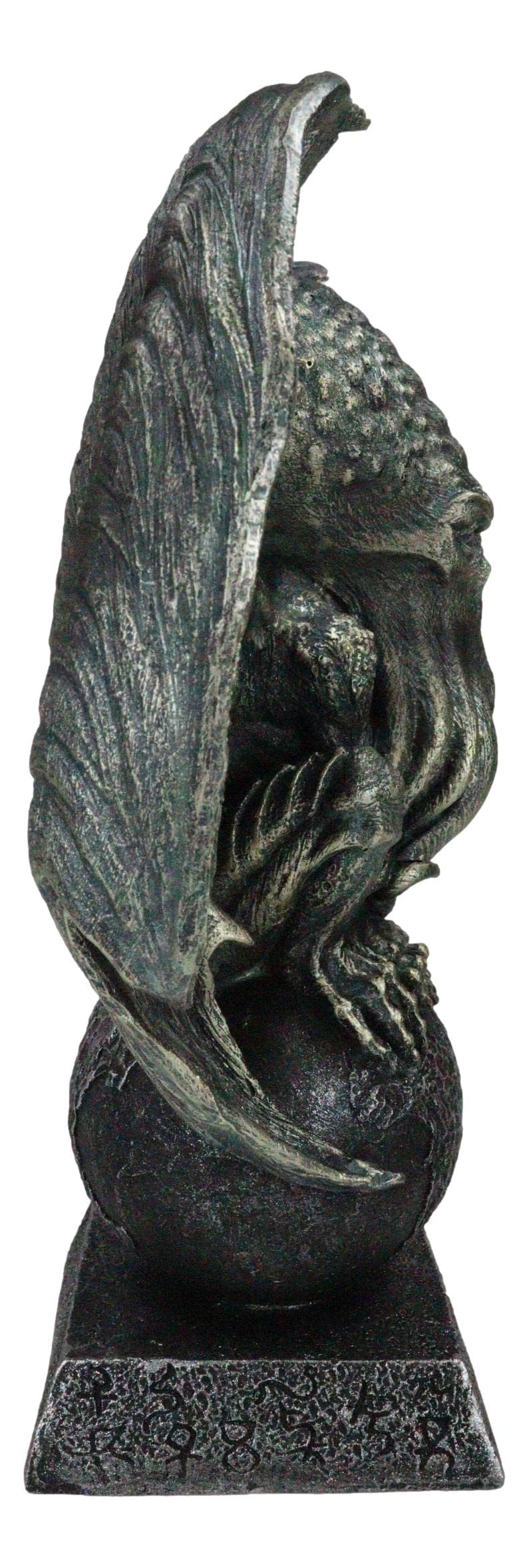 Ebros Gift High Priest Great Old Ones The Call of Cthulhu Sitting On Earth Globe Orb Figurine 9.5" H Fantasy Mythology Kraken Sea Monster Octopus Sculpture The Ancient One Nautical Marine Decor