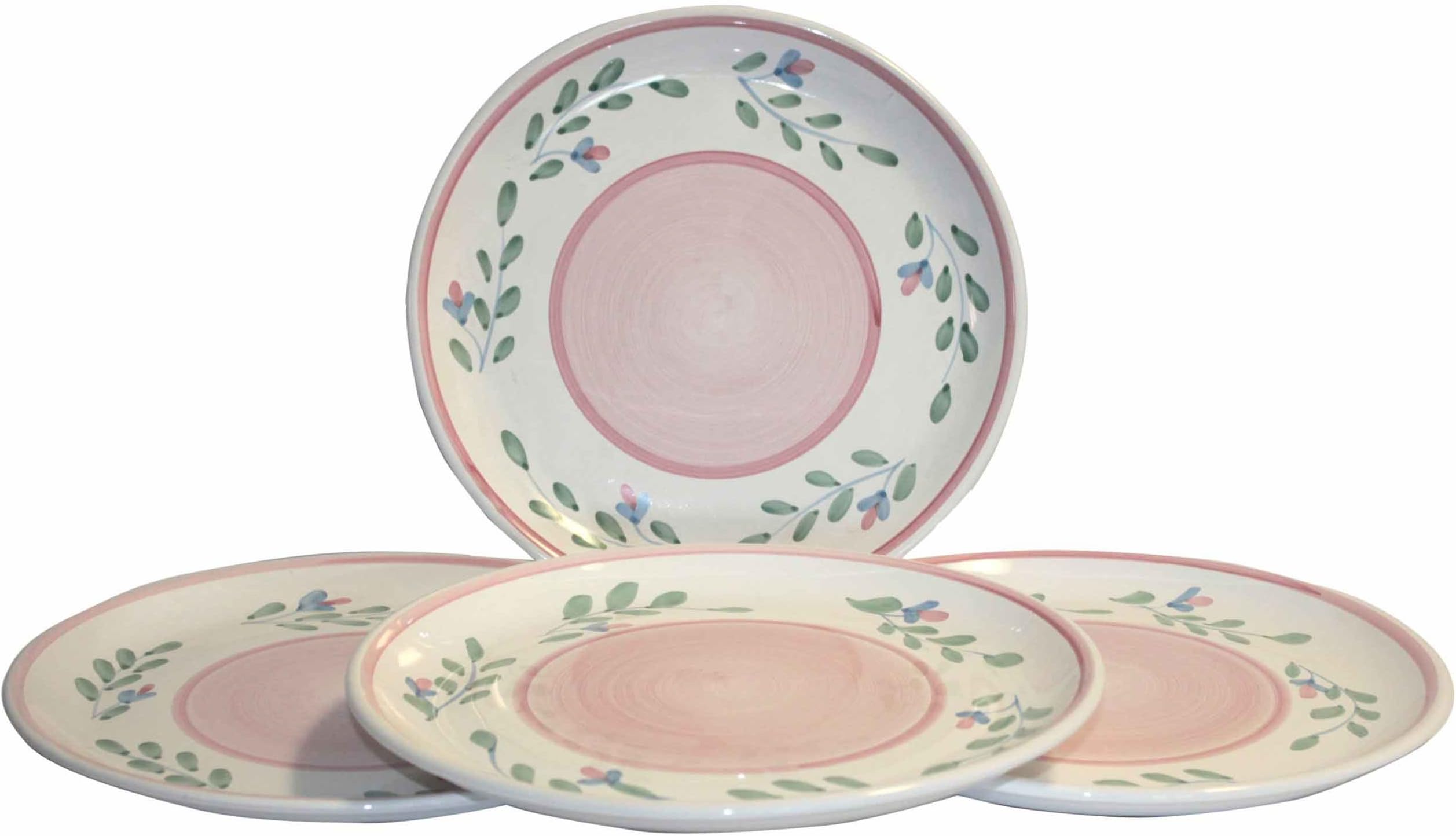 Pink Garland 4-Piece Dinner Plate Set, Service for 4