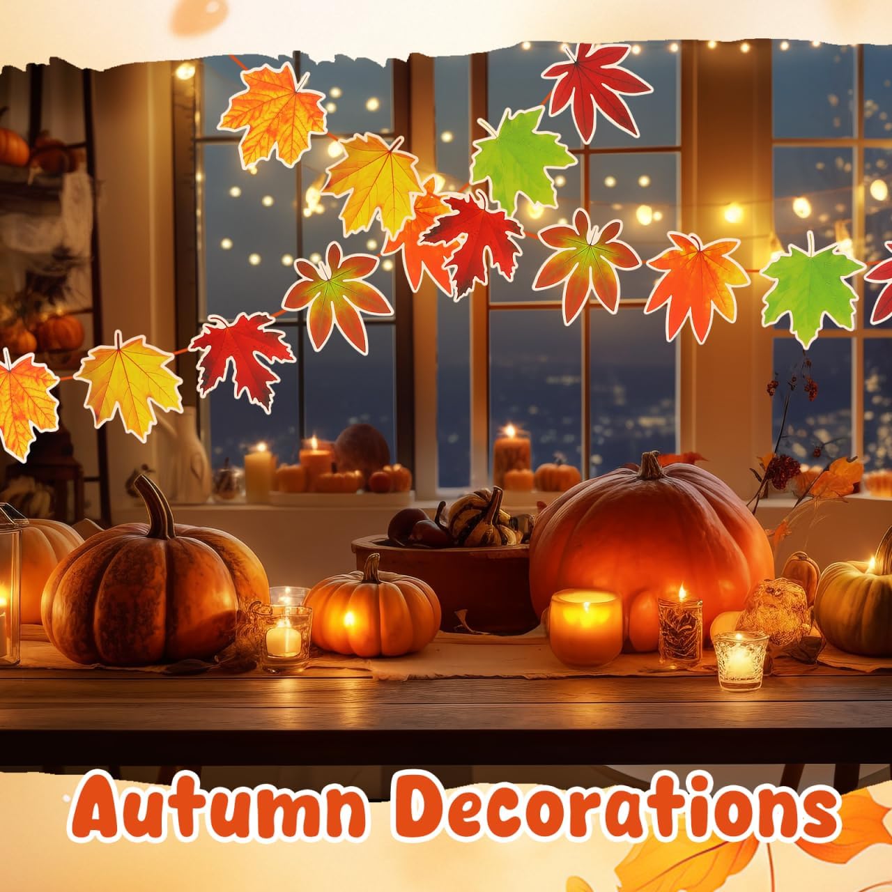 270Pcs Fall Leaf Cutout 4 Inch Artificial Maple Leaves with Adhesive Dots for Autumn Bulletin Board Decorations Thanksgiving Craft Party - Image 6