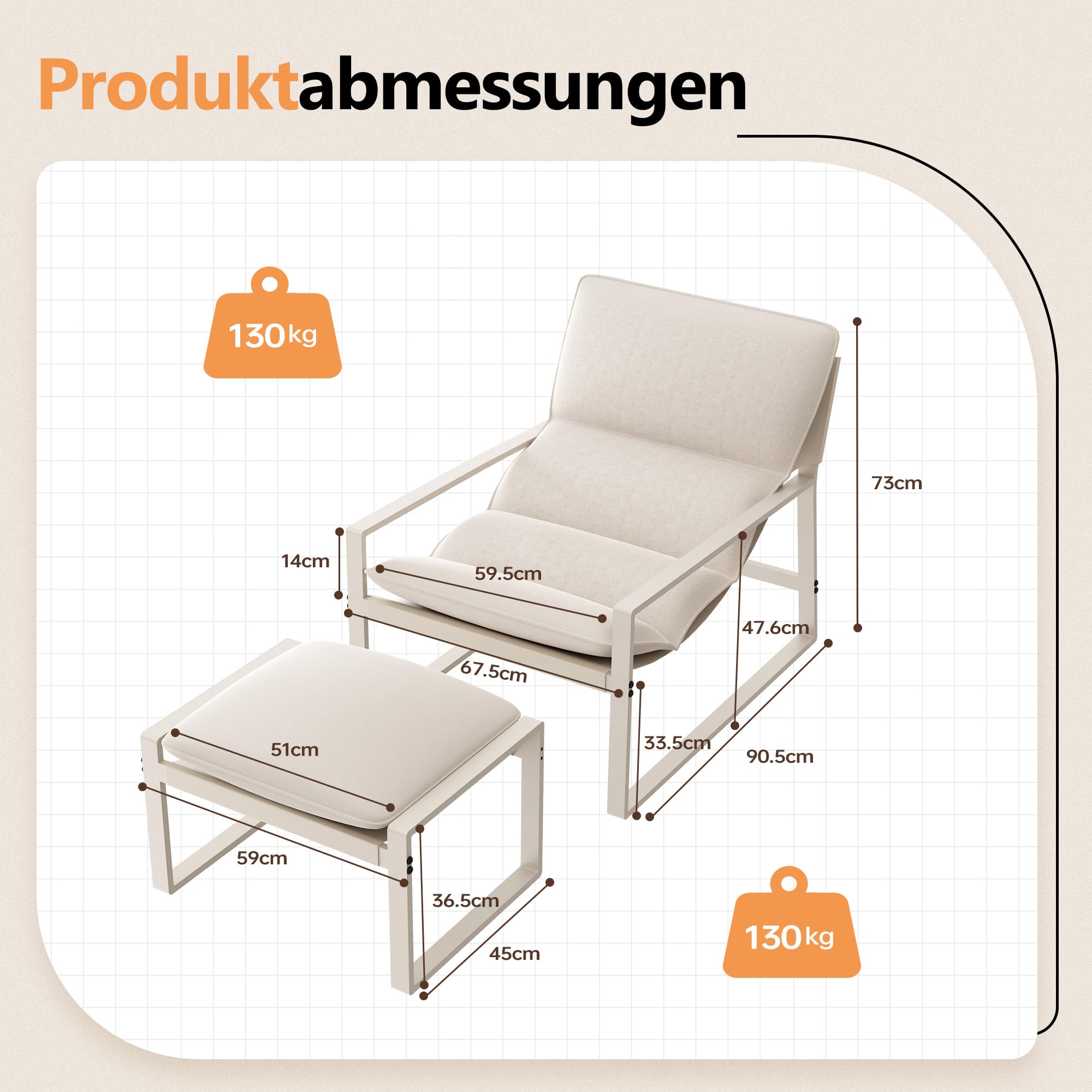 Gotland 8 Stück Outdoor Lounge Set, 2026 Upgrade Set mit 2 Stühle, 2 Ottomane, 4dicken Kissen für Balkon, Garten, Terrassen, Weiches Kissen, für kleinen Raum.Allwetter Outdoor Lounge Set